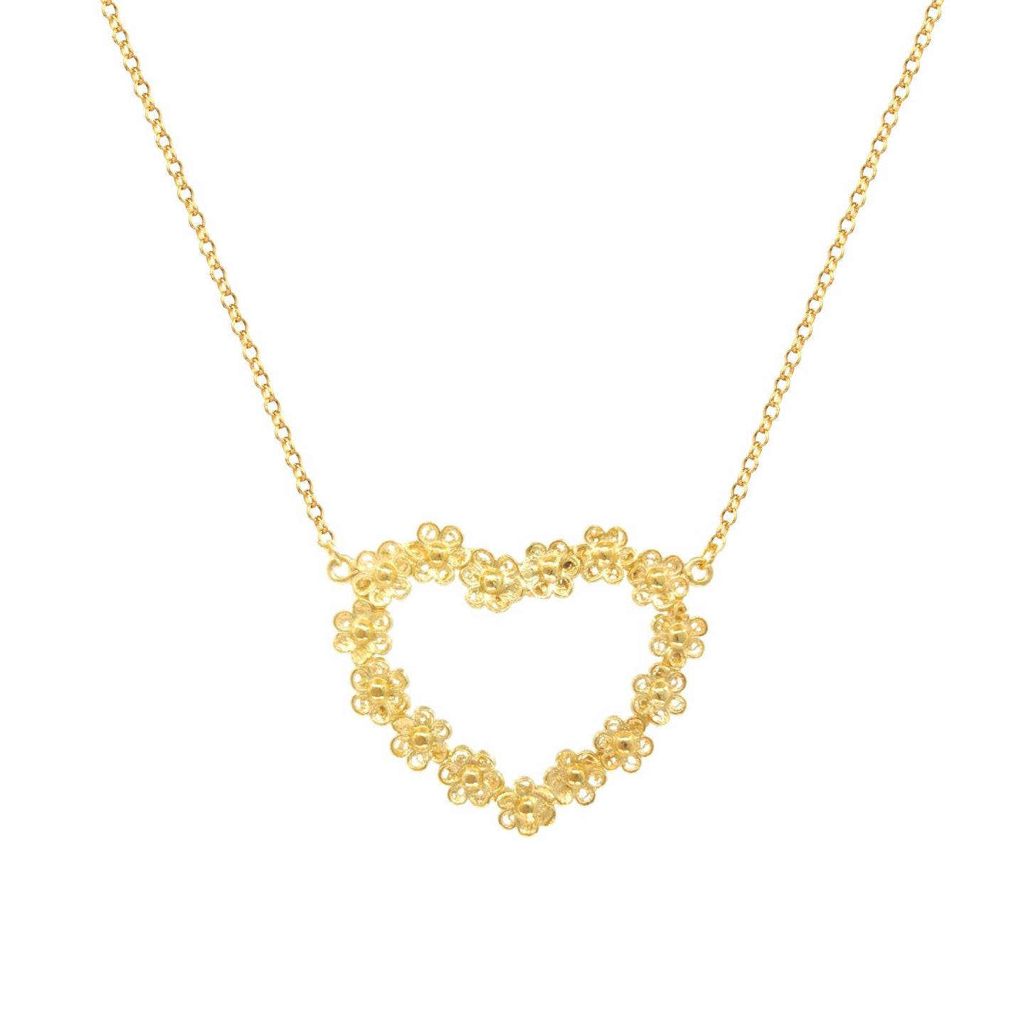 Halsketting Heart of Flowers in verguld zilver