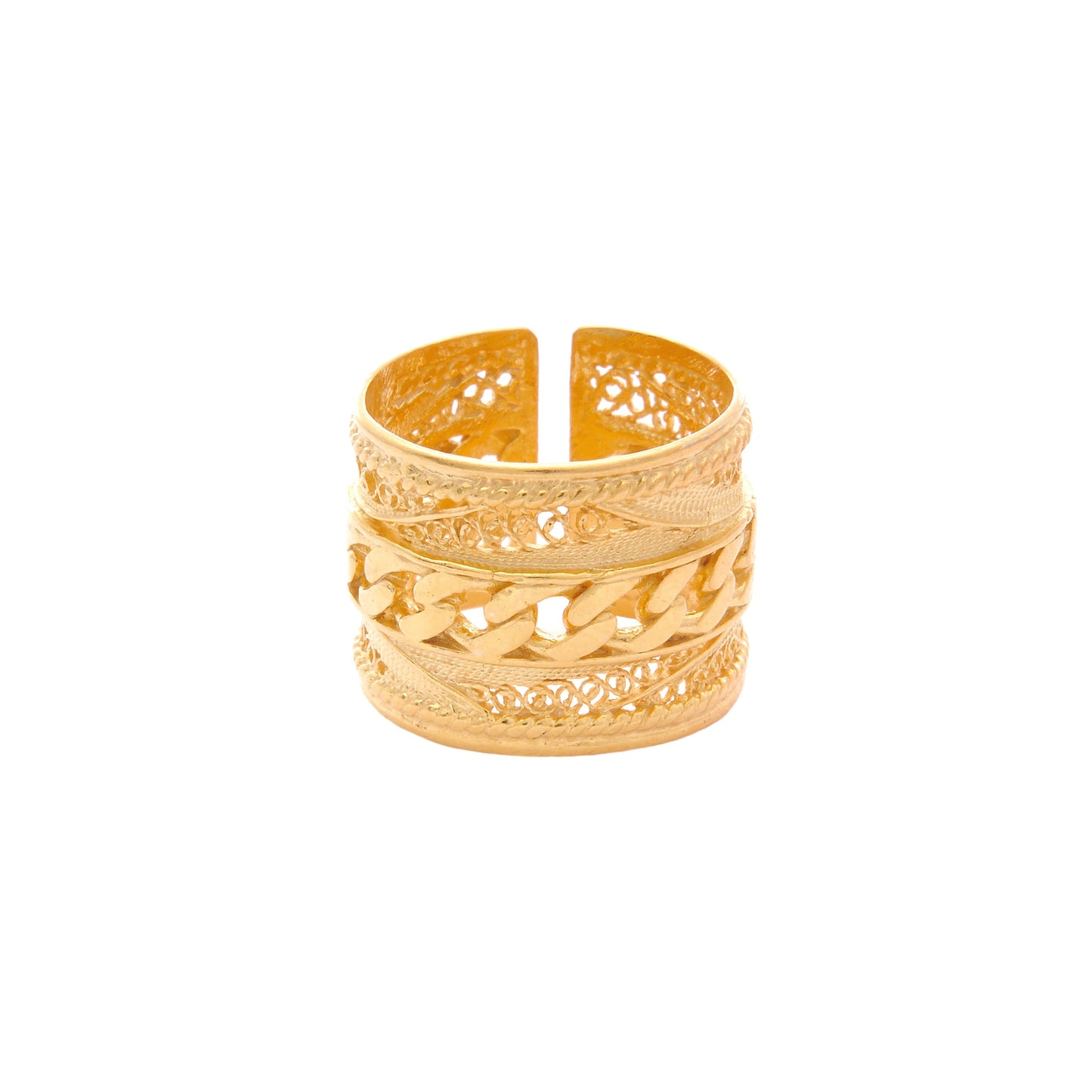 Ringtouw in verguld zilver