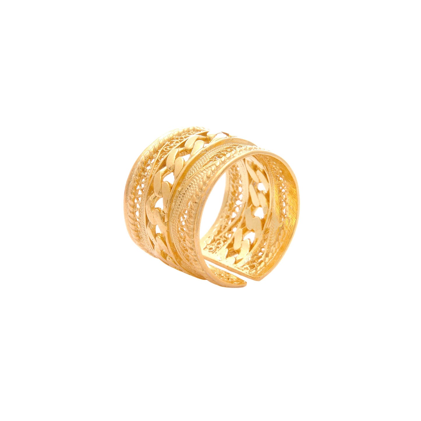 Ringtouw in verguld zilver