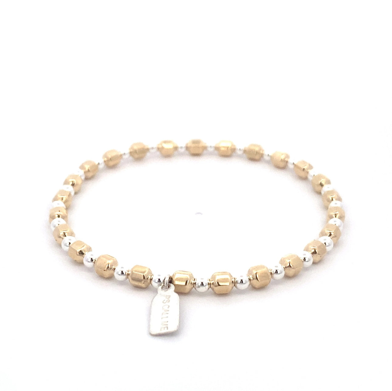PScallme Basic bus mix 3mm gold coloured - silver bracelet