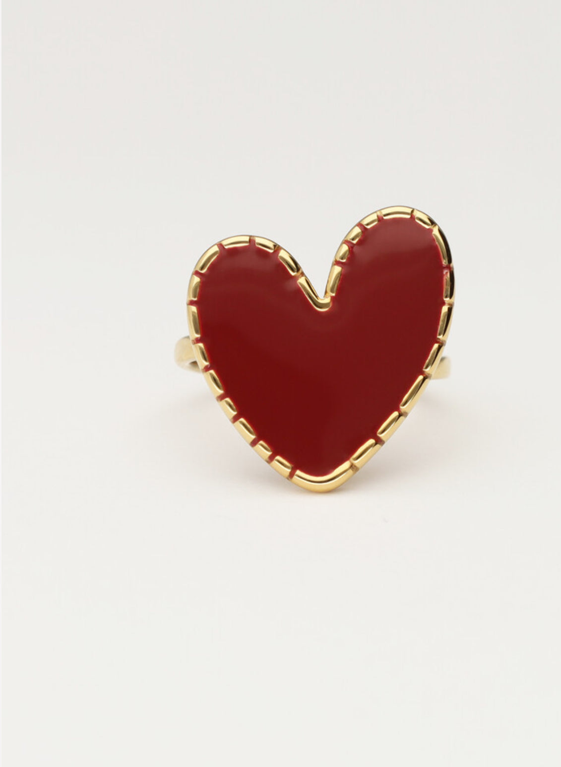 My Jewellery Statement ring met burgundy hartje