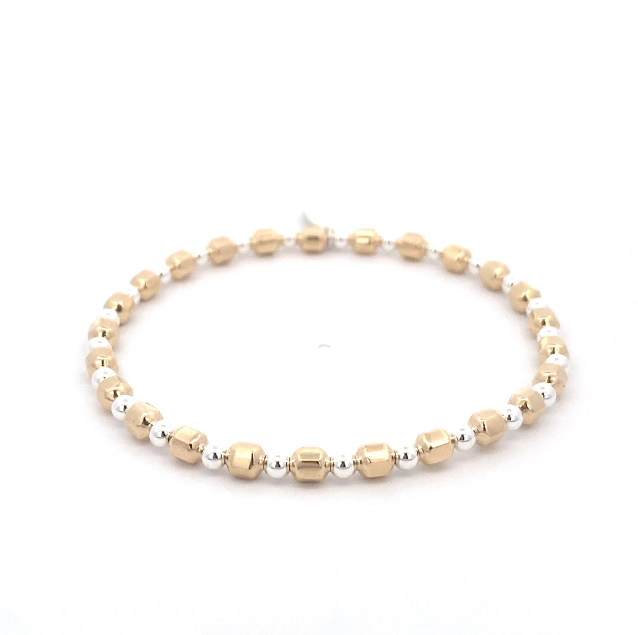 PScallme Basic bus mix 3mm gold coloured - silver bracelet