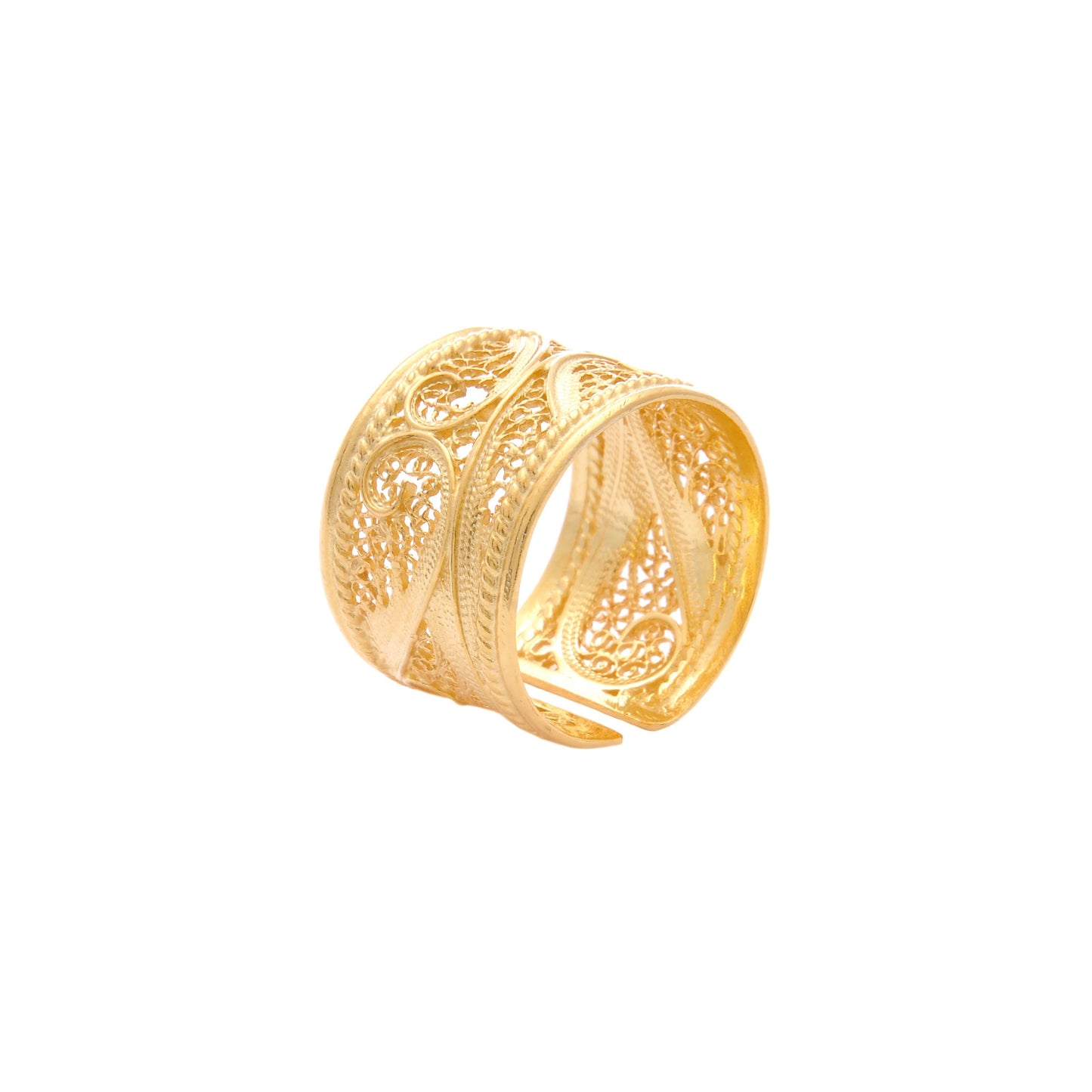 Ring filigraan in verguld zilver
