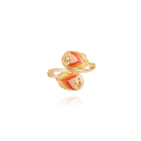 Gas Bijoux Ring Duality Scaramouche Enamel | Goud