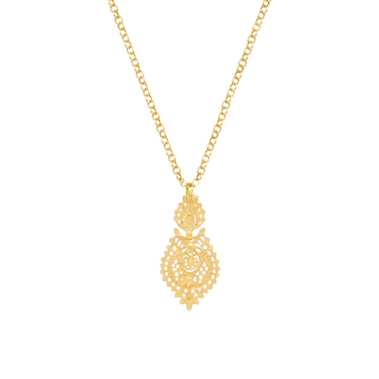 Ketting Koningin Oorbel S in Verguld Zilver