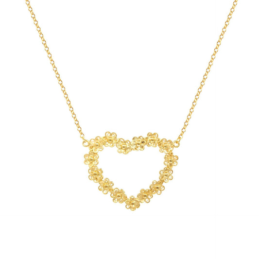 Halsketting Heart of Flowers in verguld zilver