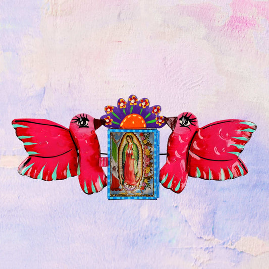 Mexicaans handgemaakt votiefhoesje van de Virgin of Guadalupe