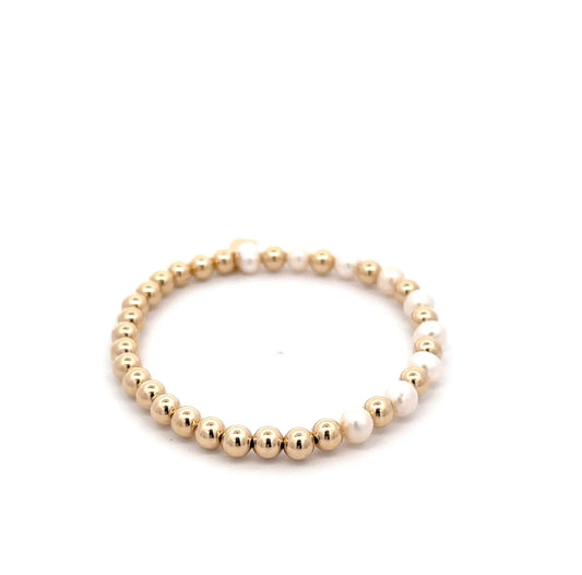 PScallme Half mix pearl gold coloured bracelet