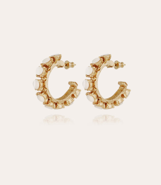 Gas Bijoux Parelie earrings gold - White Mother-of-pearl