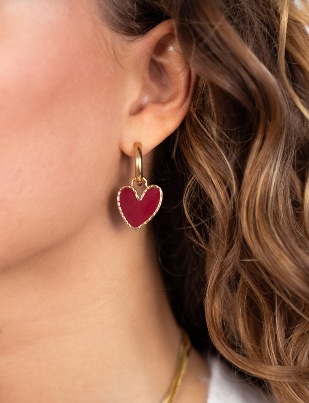 My Jewellery oorringen burgundy hart