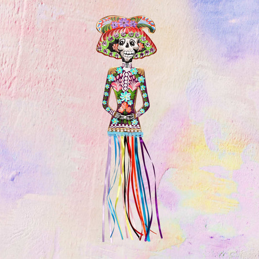 Hawaïaans blikje „Catrina”, handgemaakt in Mexico, volksicoon