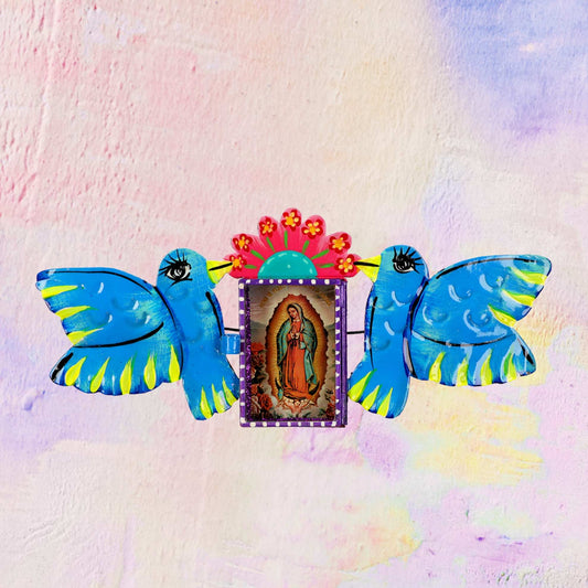 Mexicaans handgemaakt votiefhoesje van de Virgin of Guadalupe