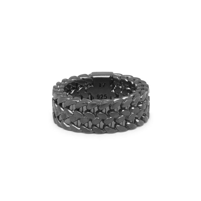 BTB ring Julius Black Rodium Zilver