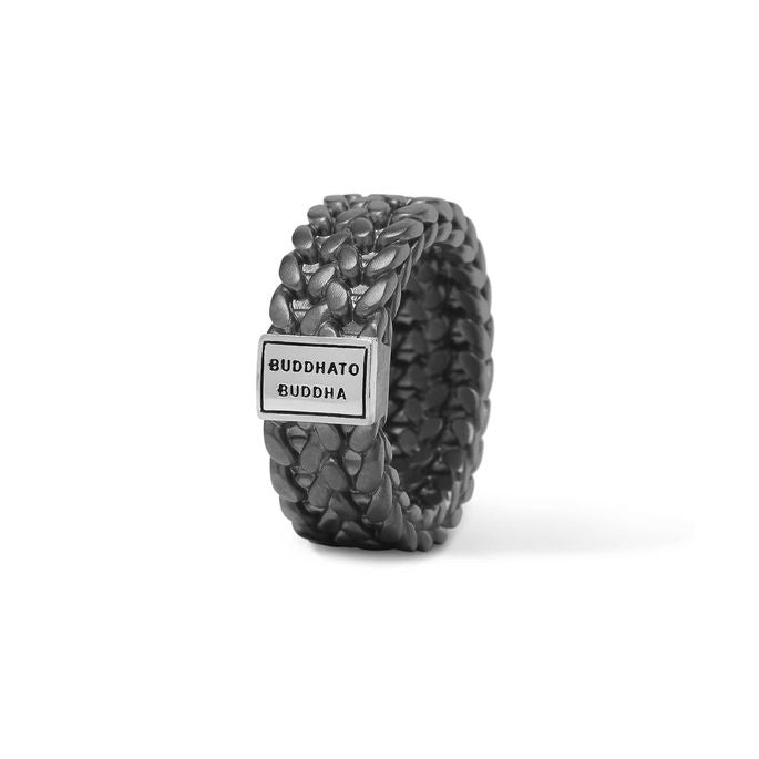 BTB ring Julius Black Rodium Zilver
